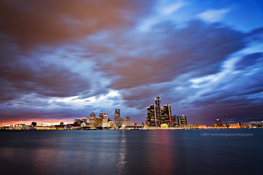 The beutiful Detroit Skyline as seen from Windsor Ontario